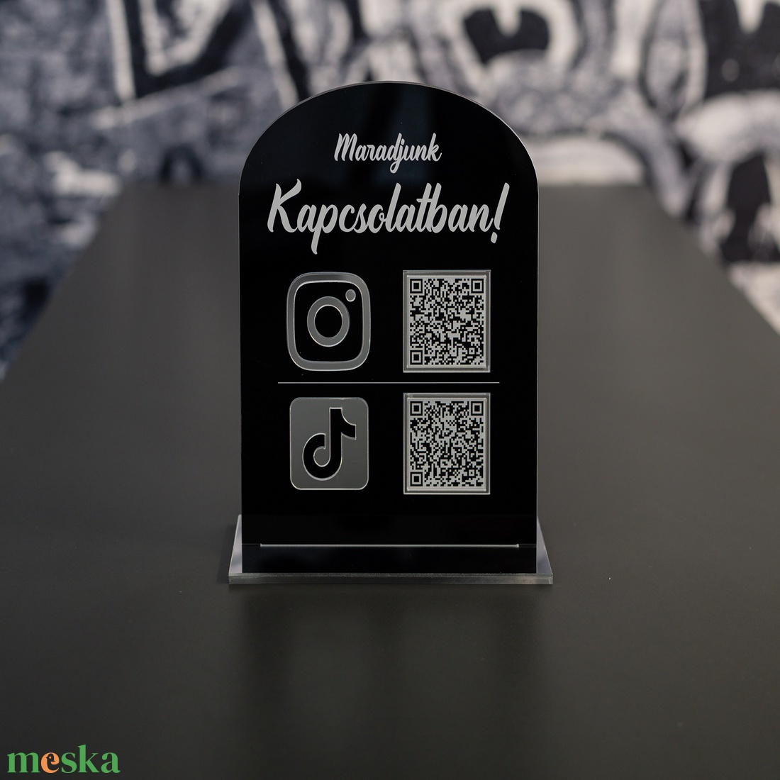 Instagram TikTok  QR tábla - otthon & életmód - papír, írószer - névjegykártya - Meska.hu