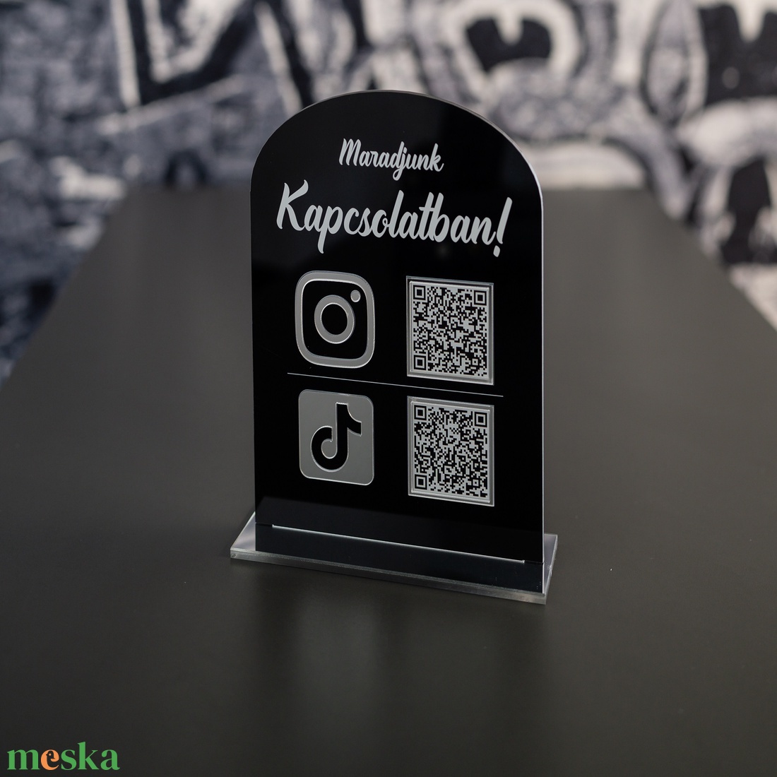 Instagram TikTok  QR tábla - otthon & életmód - papír, írószer - névjegykártya - Meska.hu