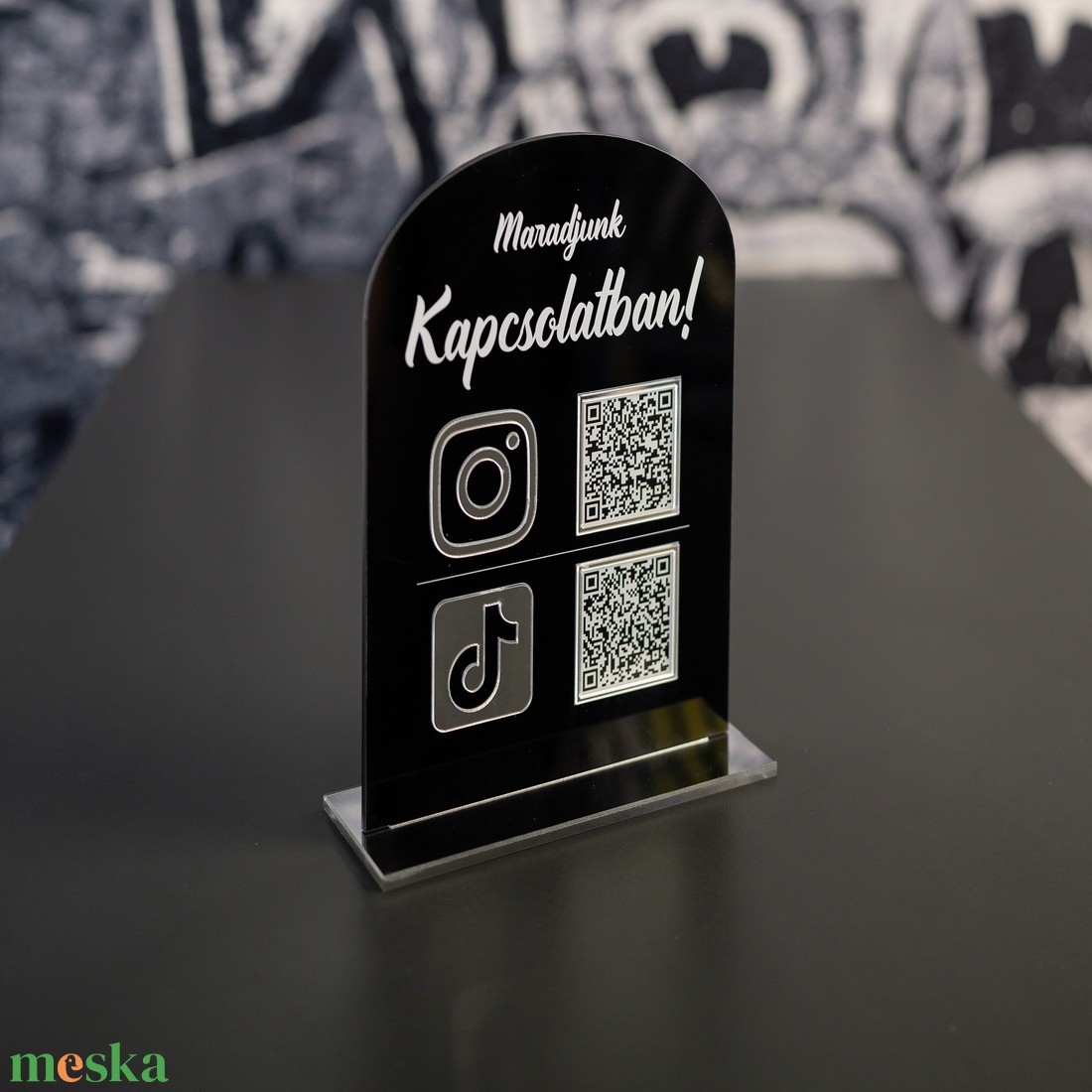 Instagram TikTok  QR tábla - otthon & életmód - papír, írószer - névjegykártya - Meska.hu