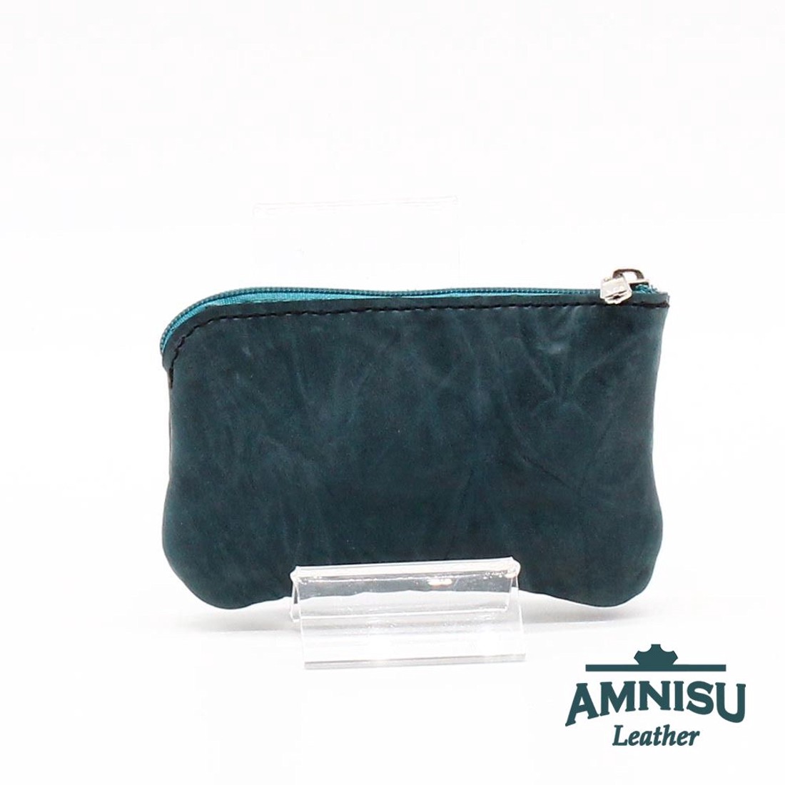 Gyűrt zöldes-kék egy cipzáras kulcstartó - LIMITÁLT A7003 - táska & tok - kulcstartó & táskadísz - kulcstartó - Meska.hu