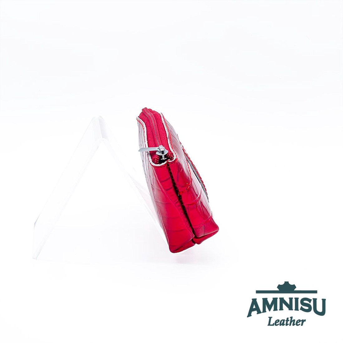 Meggy piros lakk krokkómintás egy cipzáras egyenes swarovski köves kulcstartó E5023 -  - Meska.hu