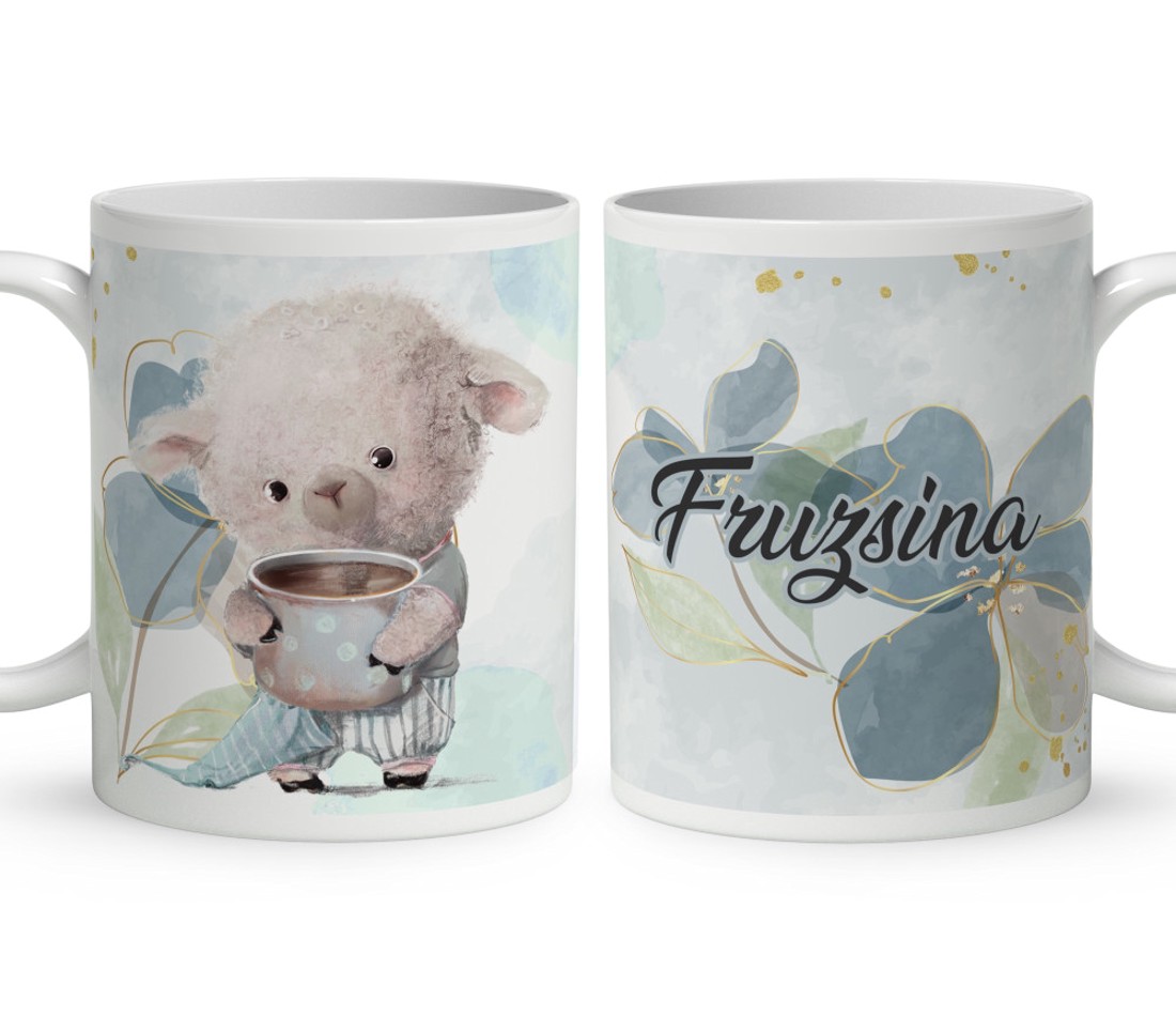 Névvel kérhető - Jó reggelt kávés bárány mintás bögre - otthon & életmód - konyhafelszerelés, tálalás - tálalás - bögre & csésze - Meska.hu