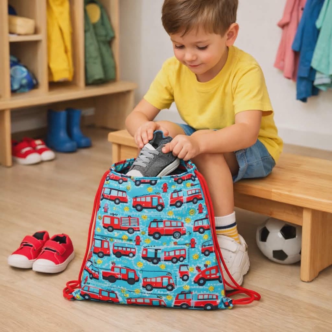Óvodás Tornazsák tűzoltó autós - táska & tok - hátizsák - tornazsák, gymbag - Meska.hu