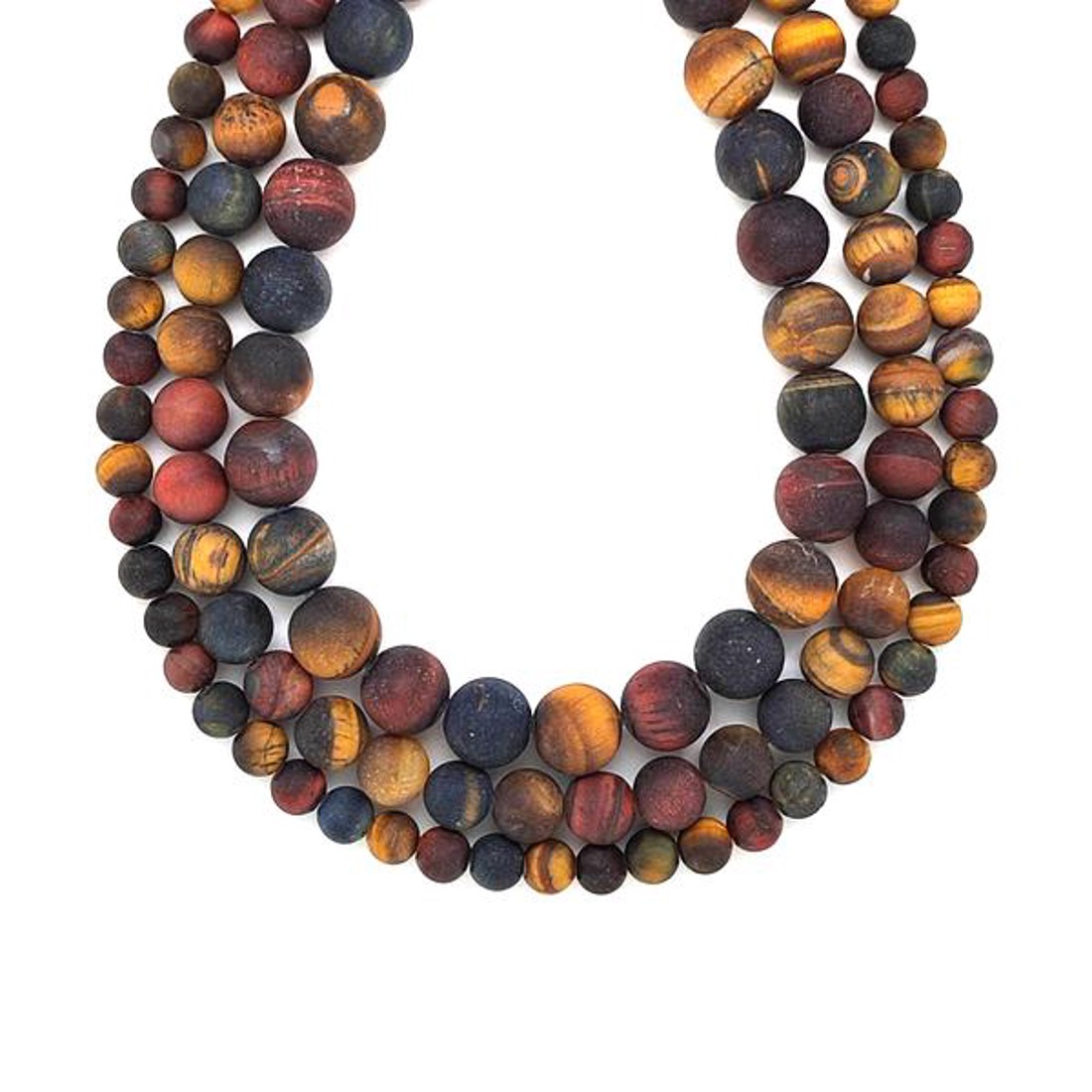 Multi tigrisszem matt golyó 10mm  ékszerkészítő alapanyag (füzér) - kellékek & szerszámok - ásvány alapanyag - ásványfüzér - Meska.hu