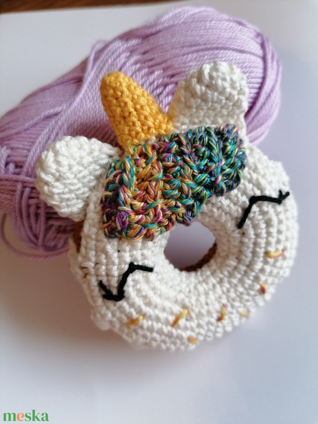 Horgolt unikornis fánk - játék & sport - plüssállat & játékfigura - unikornis - Meska.hu
