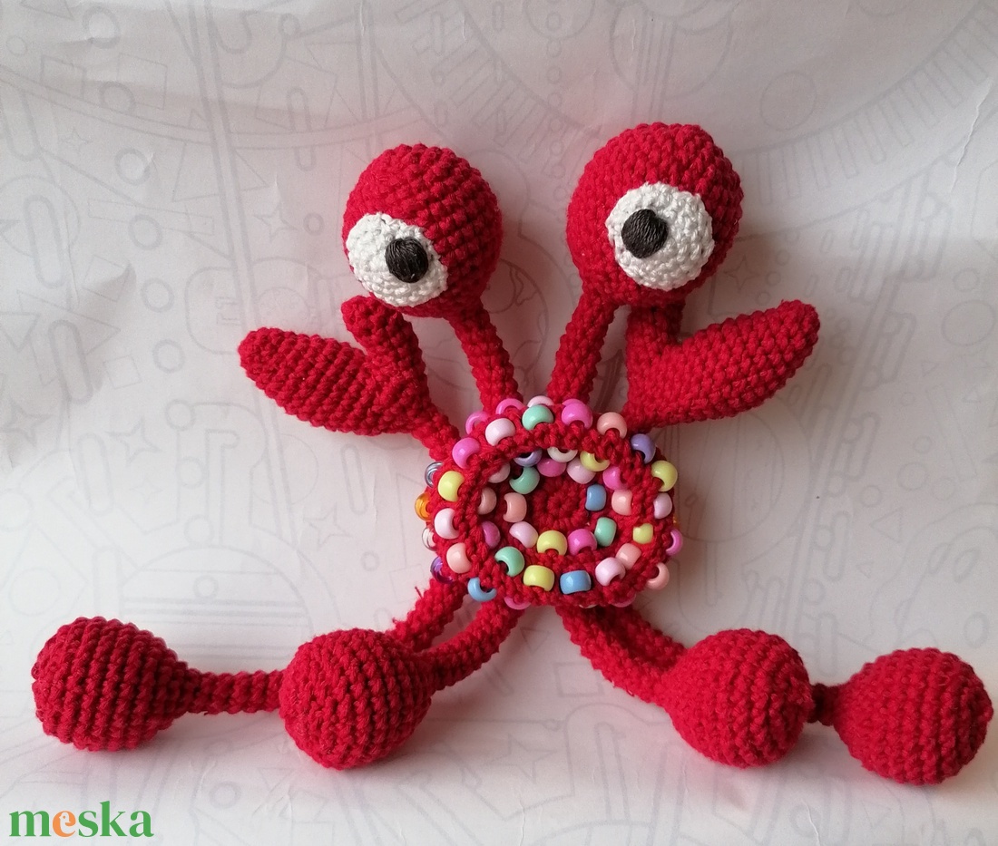 Horgolt szenzoros rákocska - játék & sport - plüssállat & játékfigura - más figura - Meska.hu