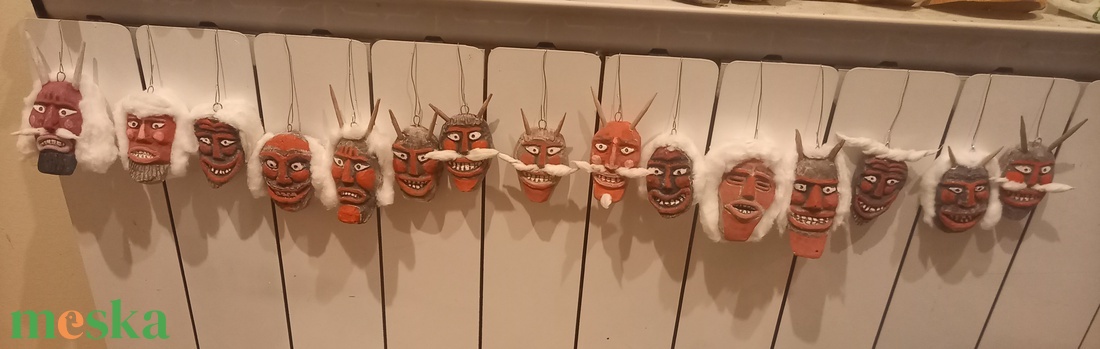 Busó maszkocskák - karácsony - karácsonyi lakásdekoráció - karácsonyfadíszek - Meska.hu