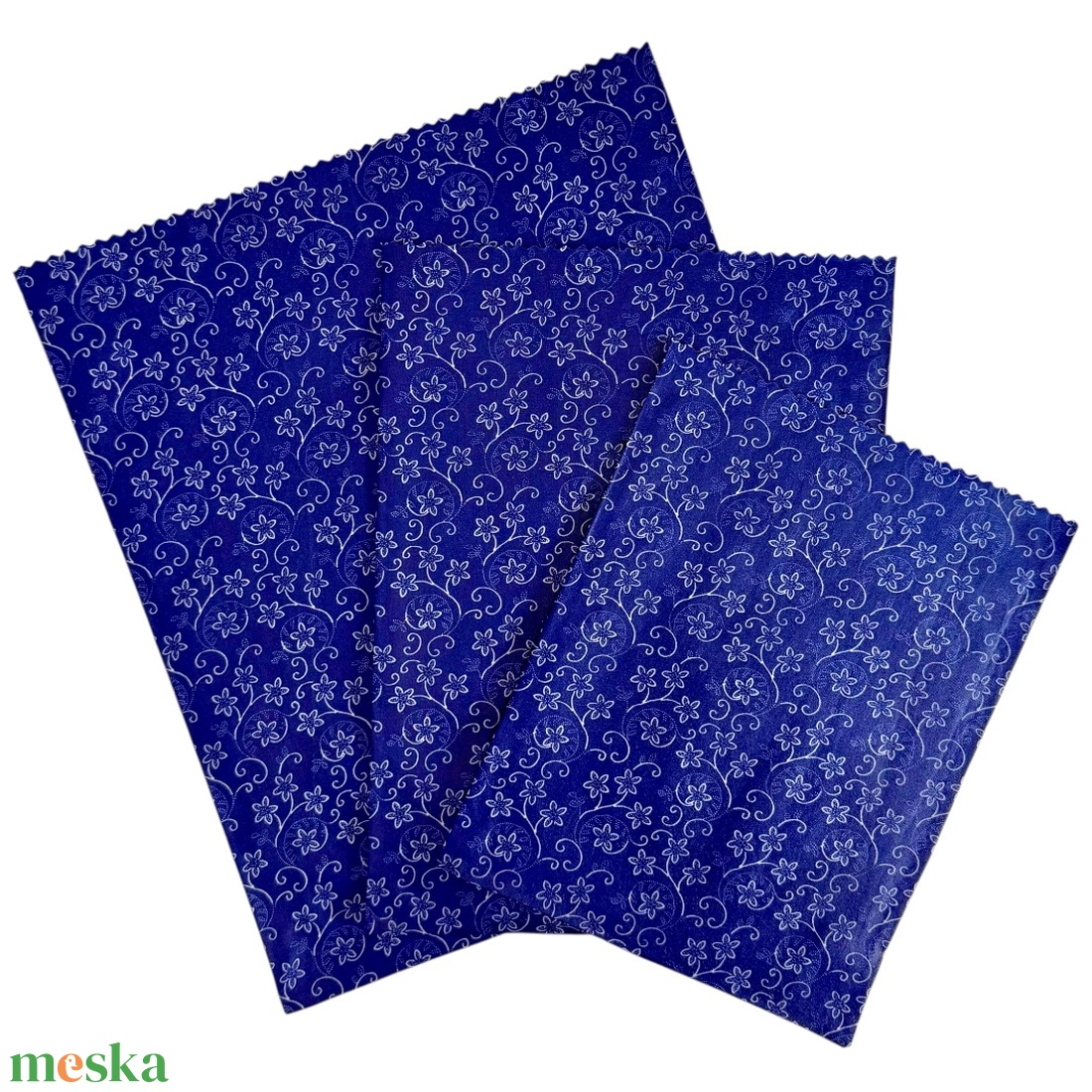 Méhviaszos tasak 3 méretben (Kékfestő) - táska & tok - uzsonna- & ebéd tartó - szendvics csomagoló - Meska.hu