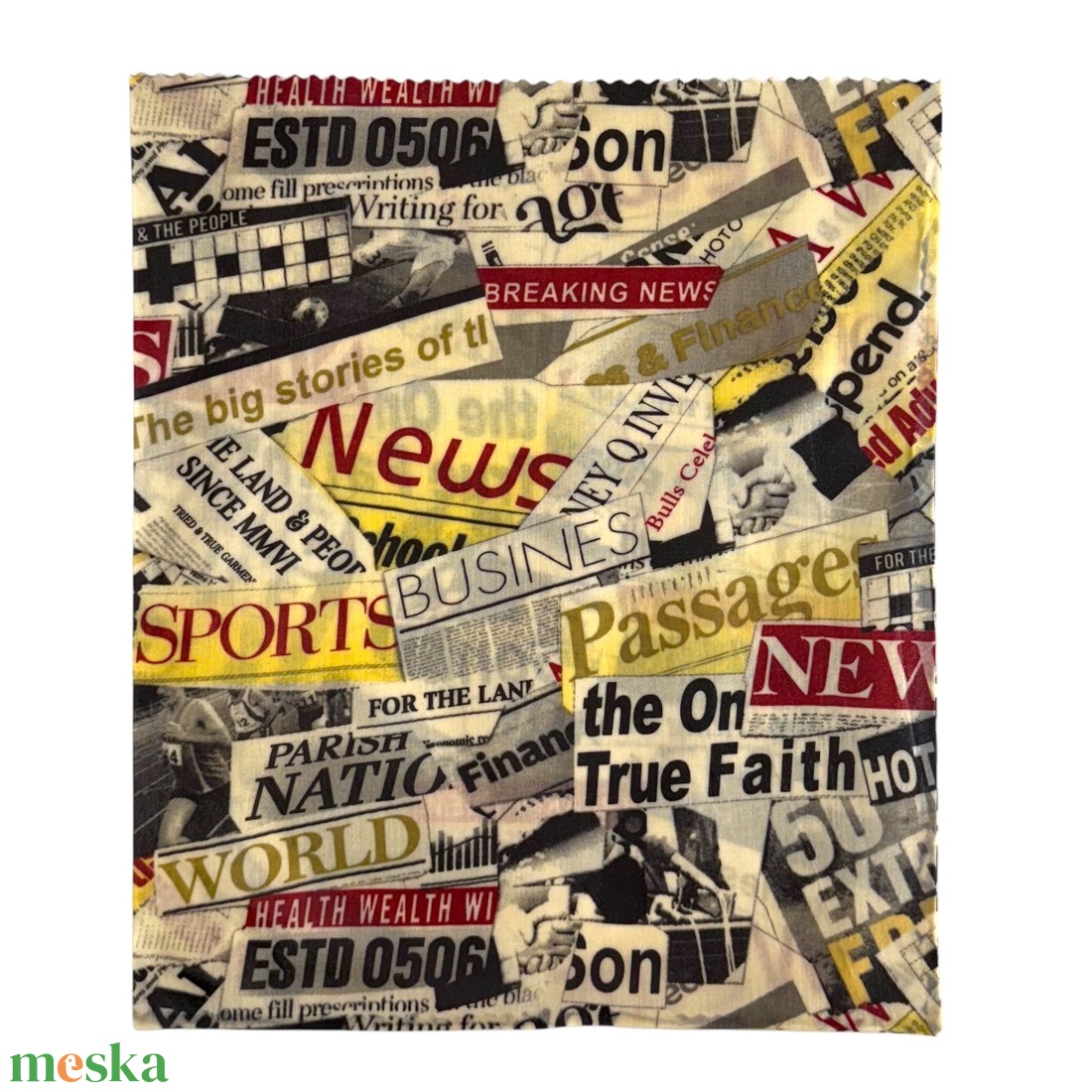 Méhviaszos tasak 3 méretben (Újságos) - táska & tok - uzsonna- & ebéd tartó - szendvics csomagoló - Meska.hu