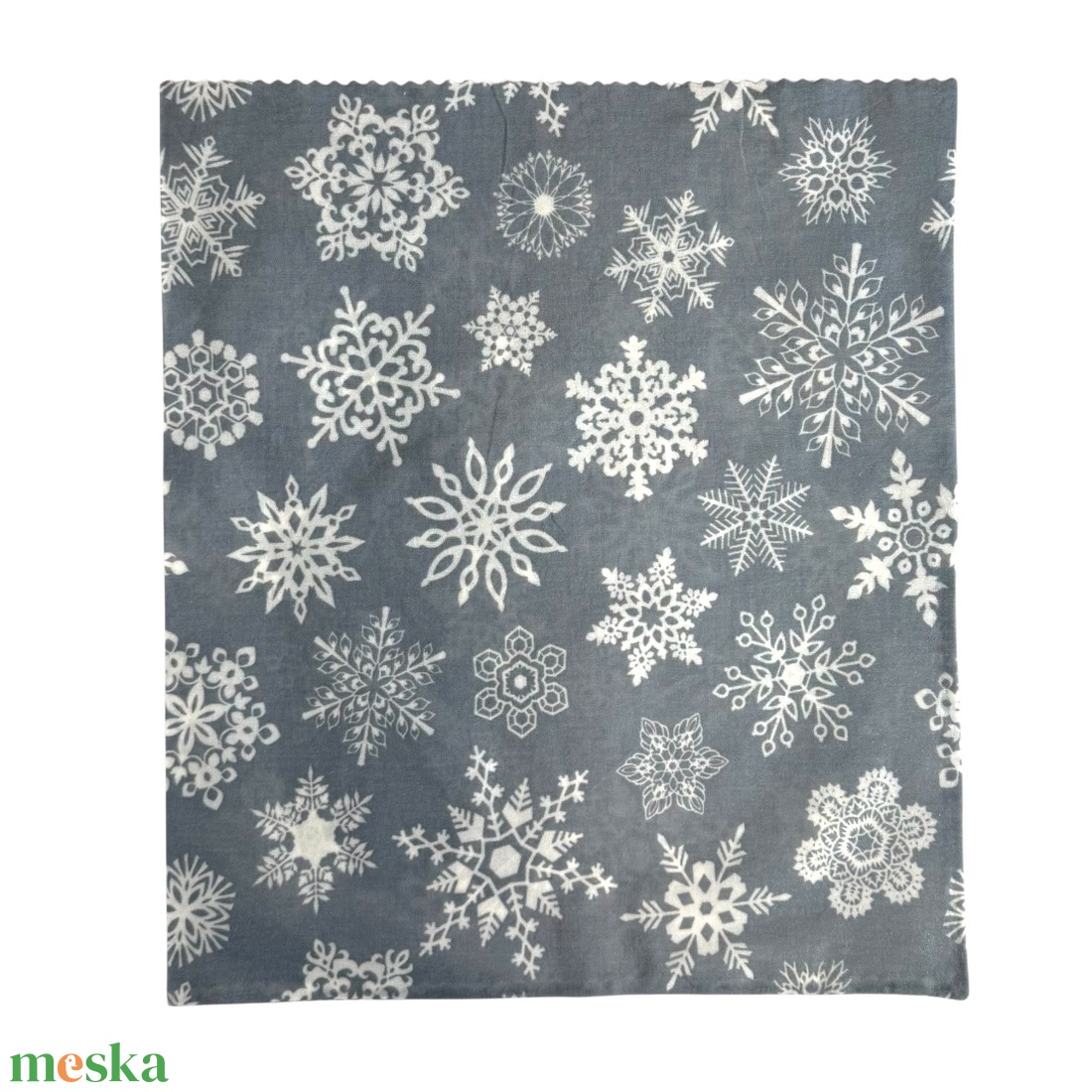 Méhviaszos tasak 3 méretben (Szürke-Fehér Hópelyhes) - táska & tok - uzsonna- & ebéd tartó - szendvics csomagoló - Meska.hu