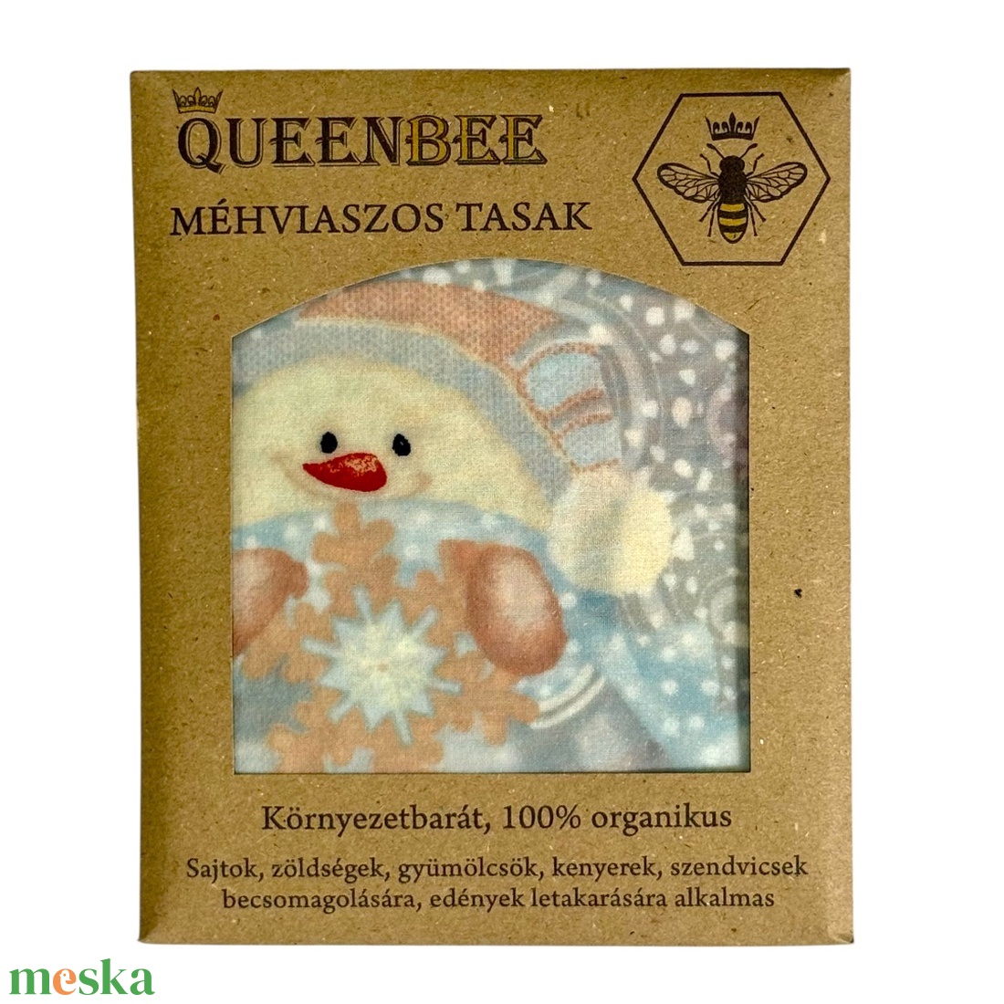 Méhviaszos tasak 3 méretben (Hóemberes) - táska & tok - uzsonna- & ebéd tartó - szendvics csomagoló - Meska.hu