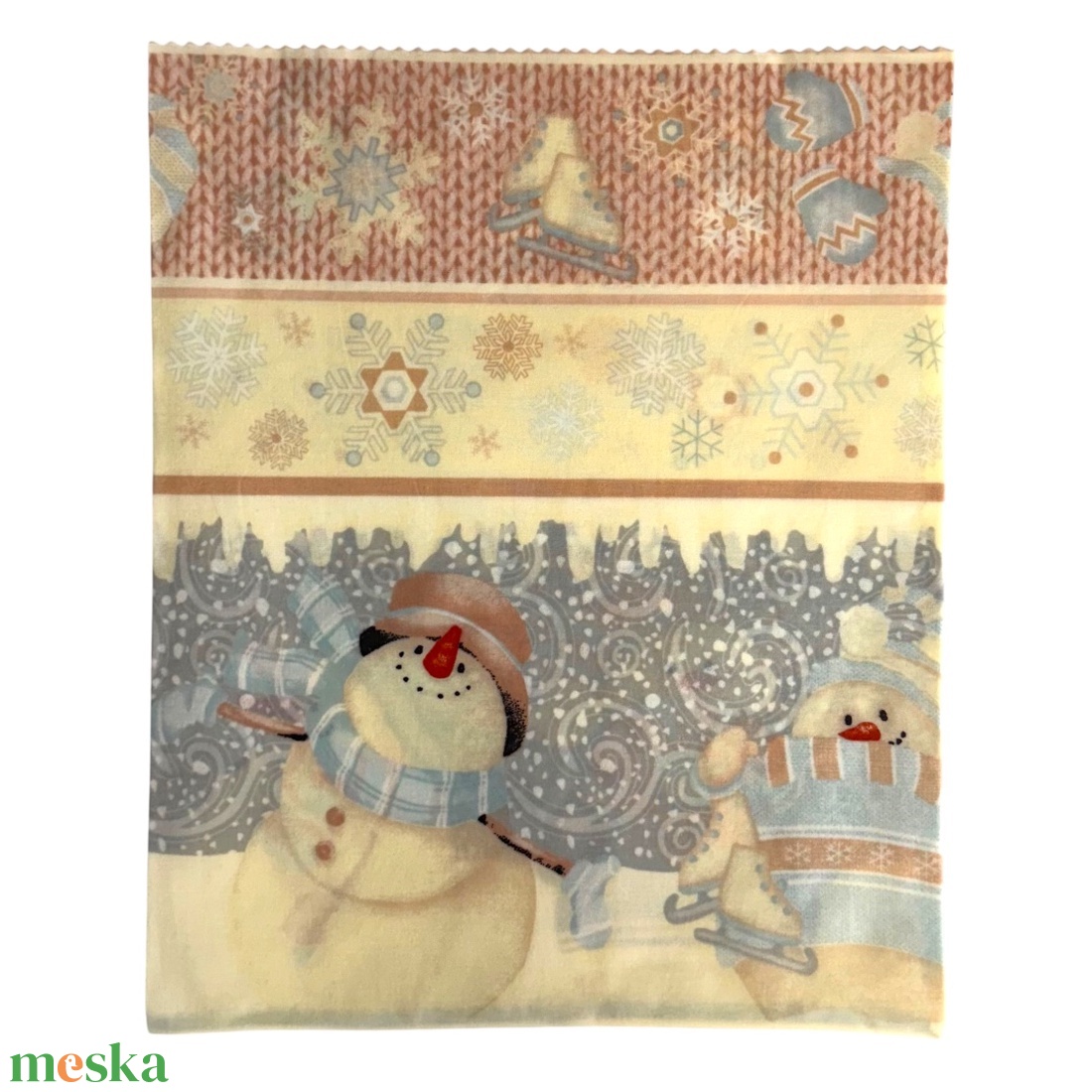 Méhviaszos tasak 3 méretben (Hóemberes) - táska & tok - uzsonna- & ebéd tartó - szendvics csomagoló - Meska.hu