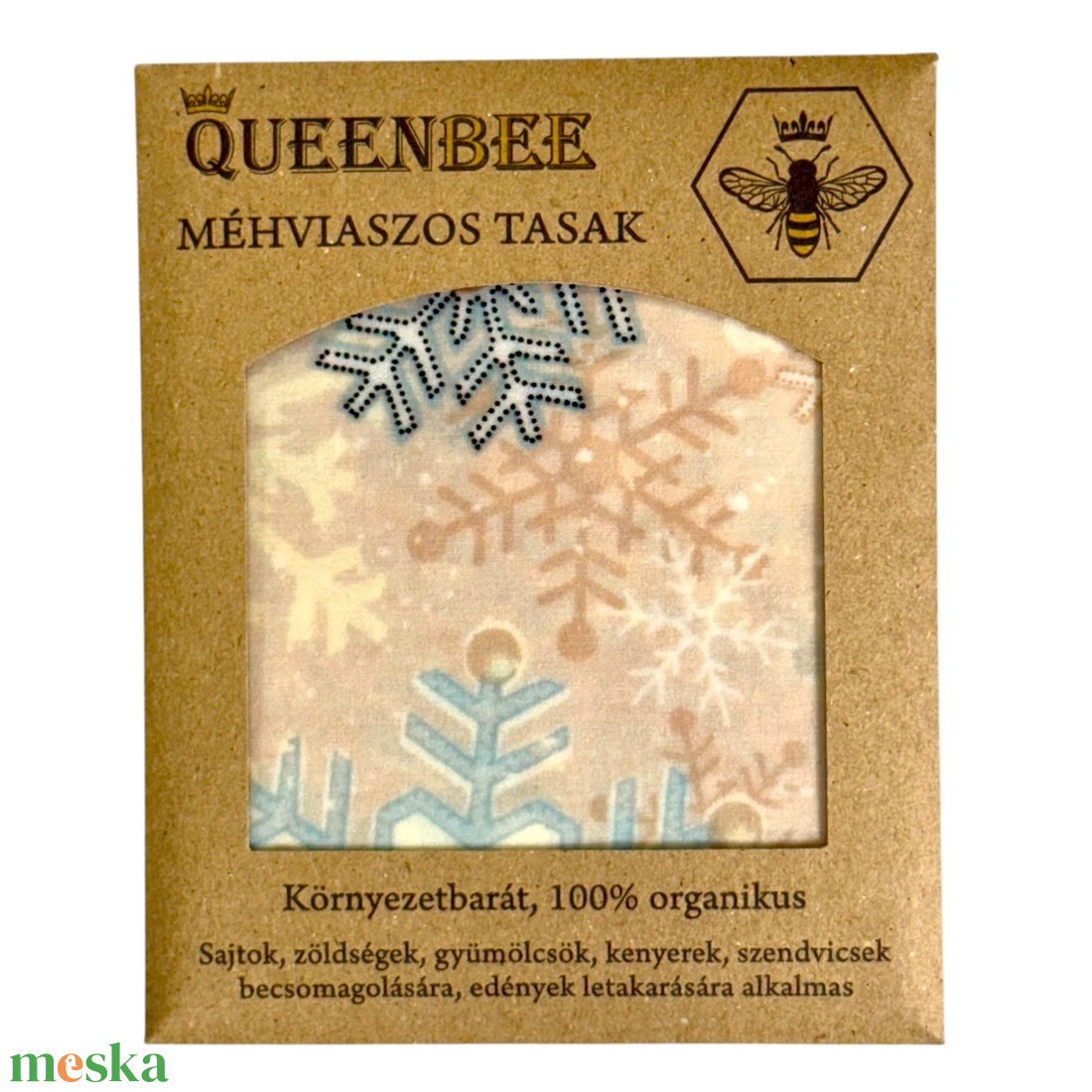 Méhviaszos tasak 3 méretben (Hópelyhes) - táska & tok - uzsonna- & ebéd tartó - szendvics csomagoló - Meska.hu