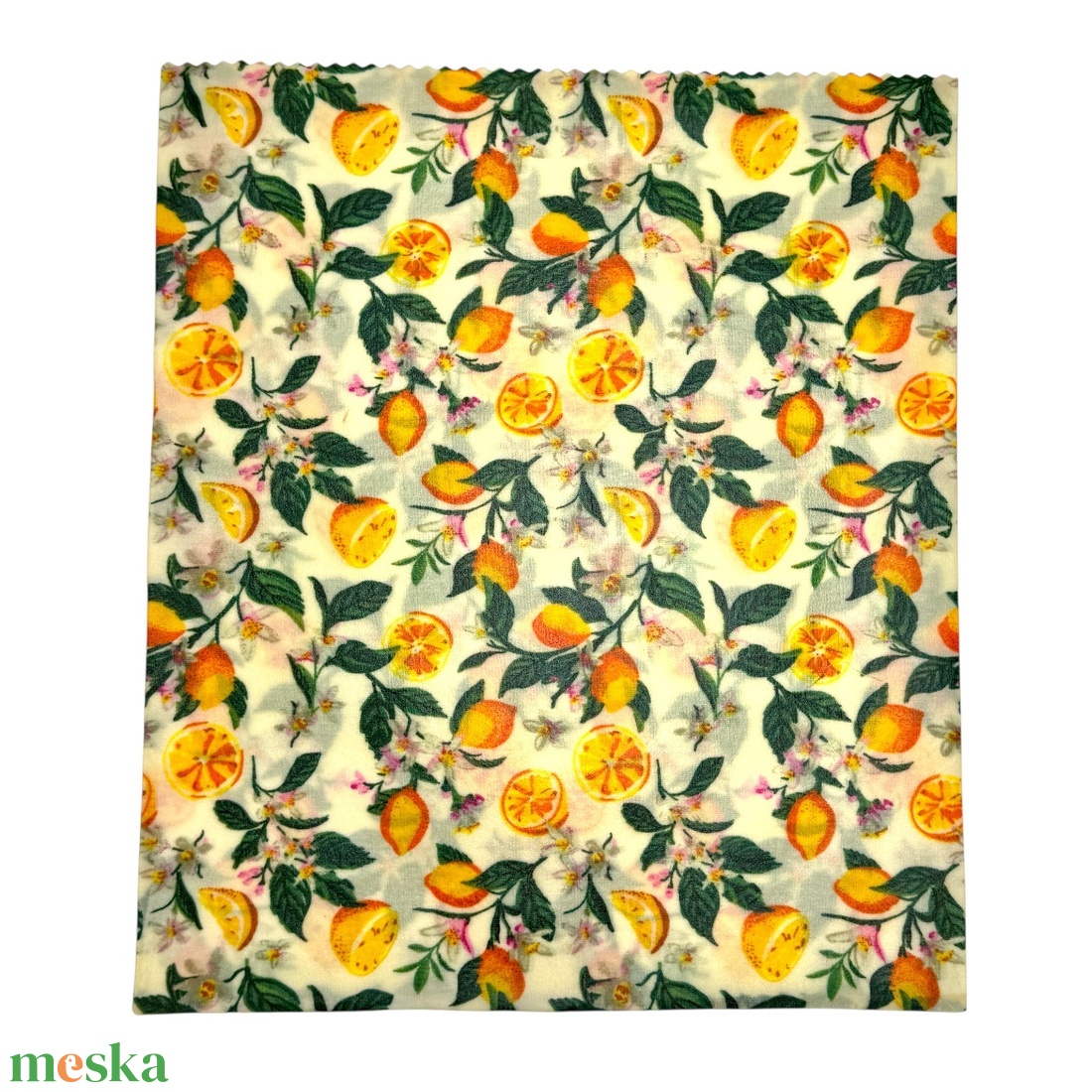 Méhviaszos tasak 3 méretben (Citrom-virágos) - táska & tok - uzsonna- & ebéd tartó - szendvics csomagoló - Meska.hu