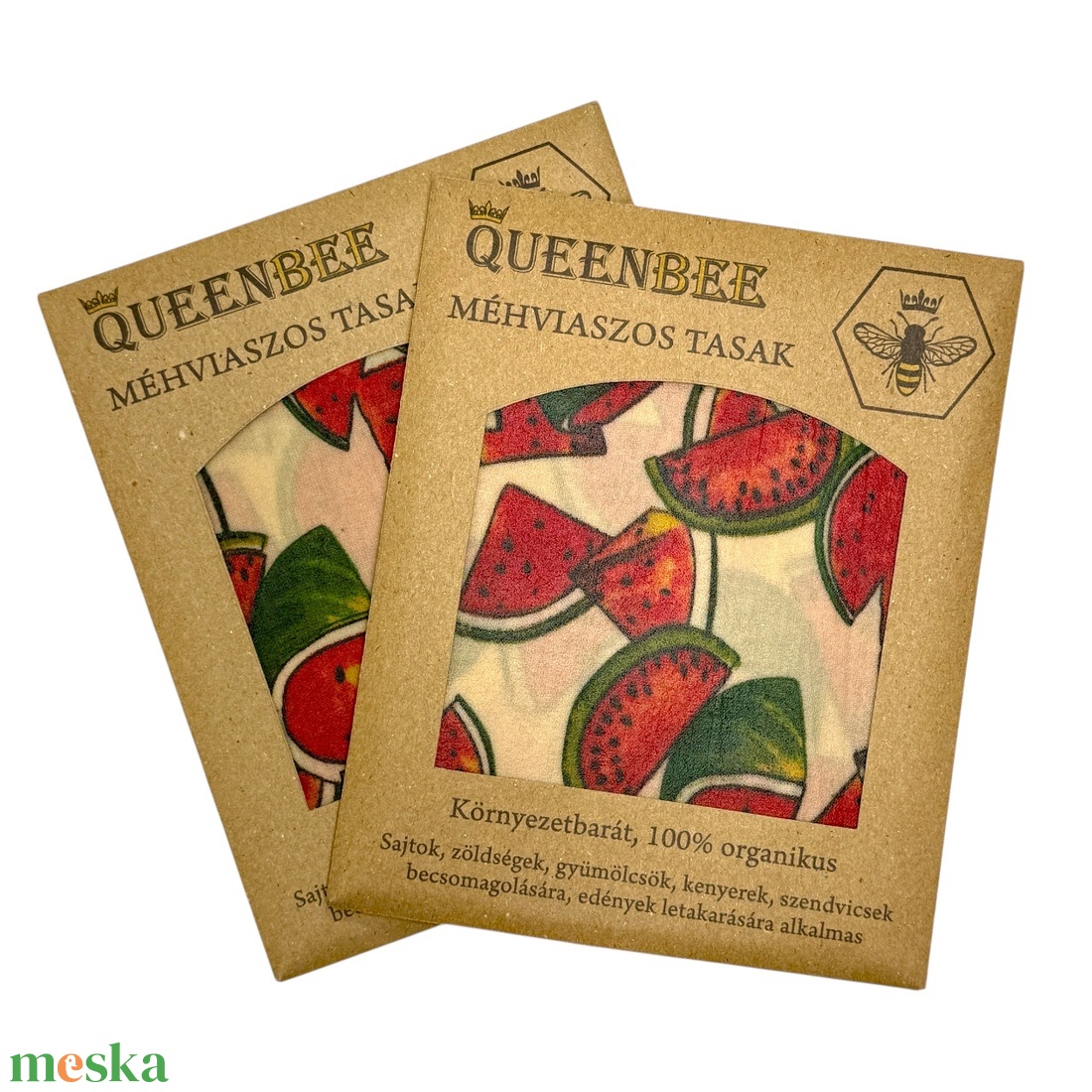 Méhviaszos tasak 3 méretben (Dinnyés) - táska & tok - uzsonna- & ebéd tartó - szendvics csomagoló - Meska.hu