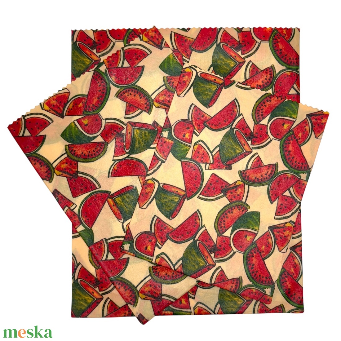 Méhviaszos tasak 3 méretben (Dinnyés) - táska & tok - uzsonna- & ebéd tartó - szendvics csomagoló - Meska.hu