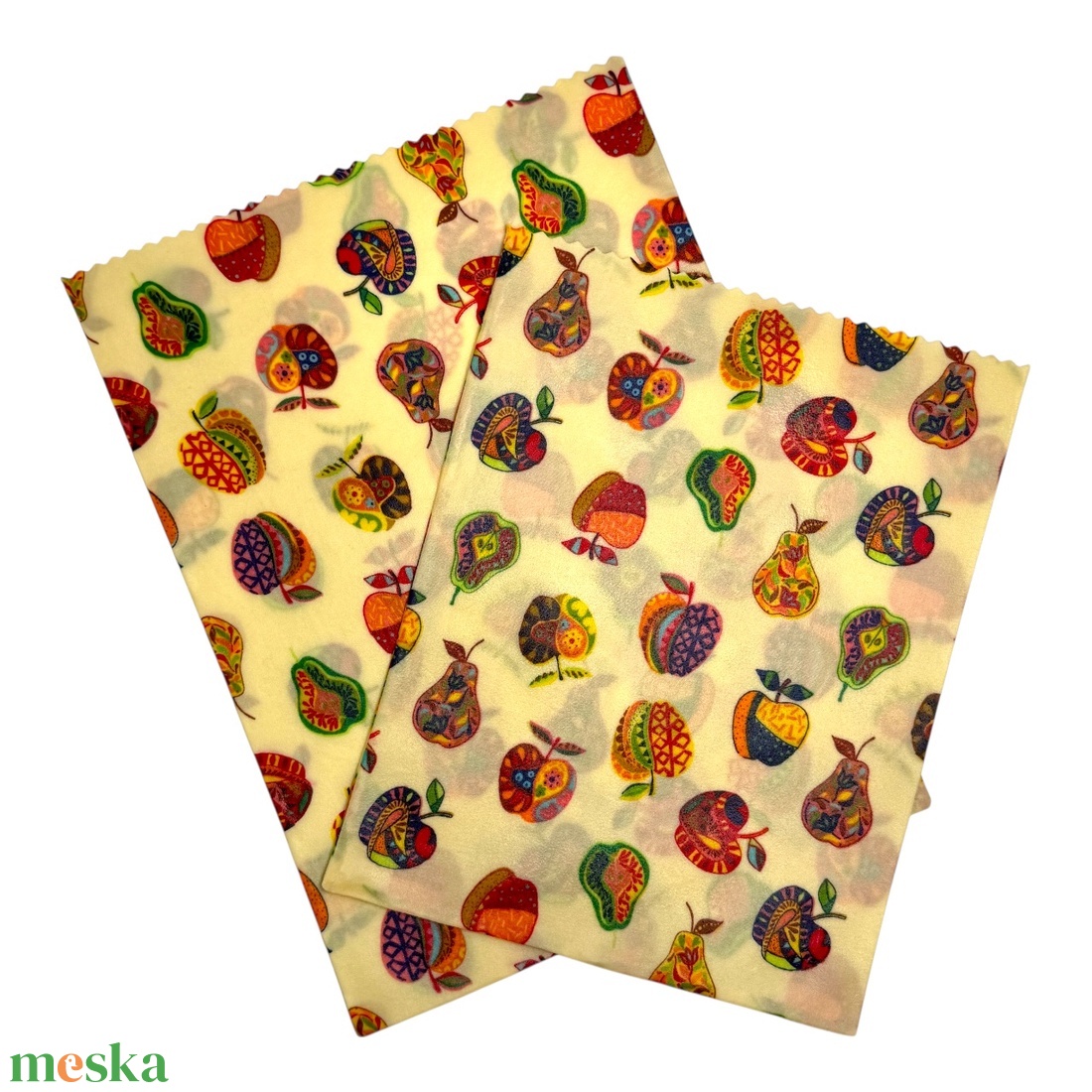 Méhviaszos tasak 3 méretben (Alma-Körte) - táska & tok - uzsonna- & ebéd tartó - szendvics csomagoló - Meska.hu