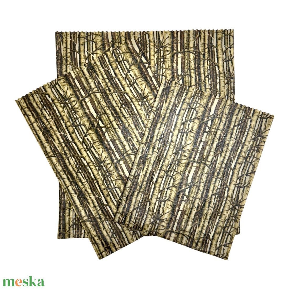 Méhviaszos tasak 3 méretben (Erdő) - táska & tok - uzsonna- & ebéd tartó - szendvics csomagoló - Meska.hu