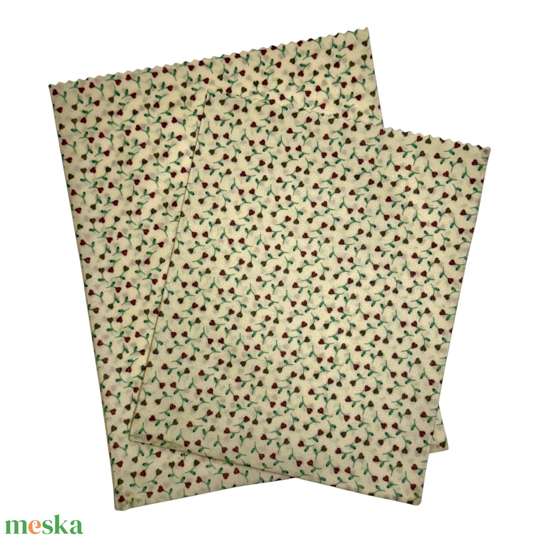 Méhviaszos tasak 3 méretben (Szív-Virág) - táska & tok - uzsonna- & ebéd tartó - szendvics csomagoló - Meska.hu