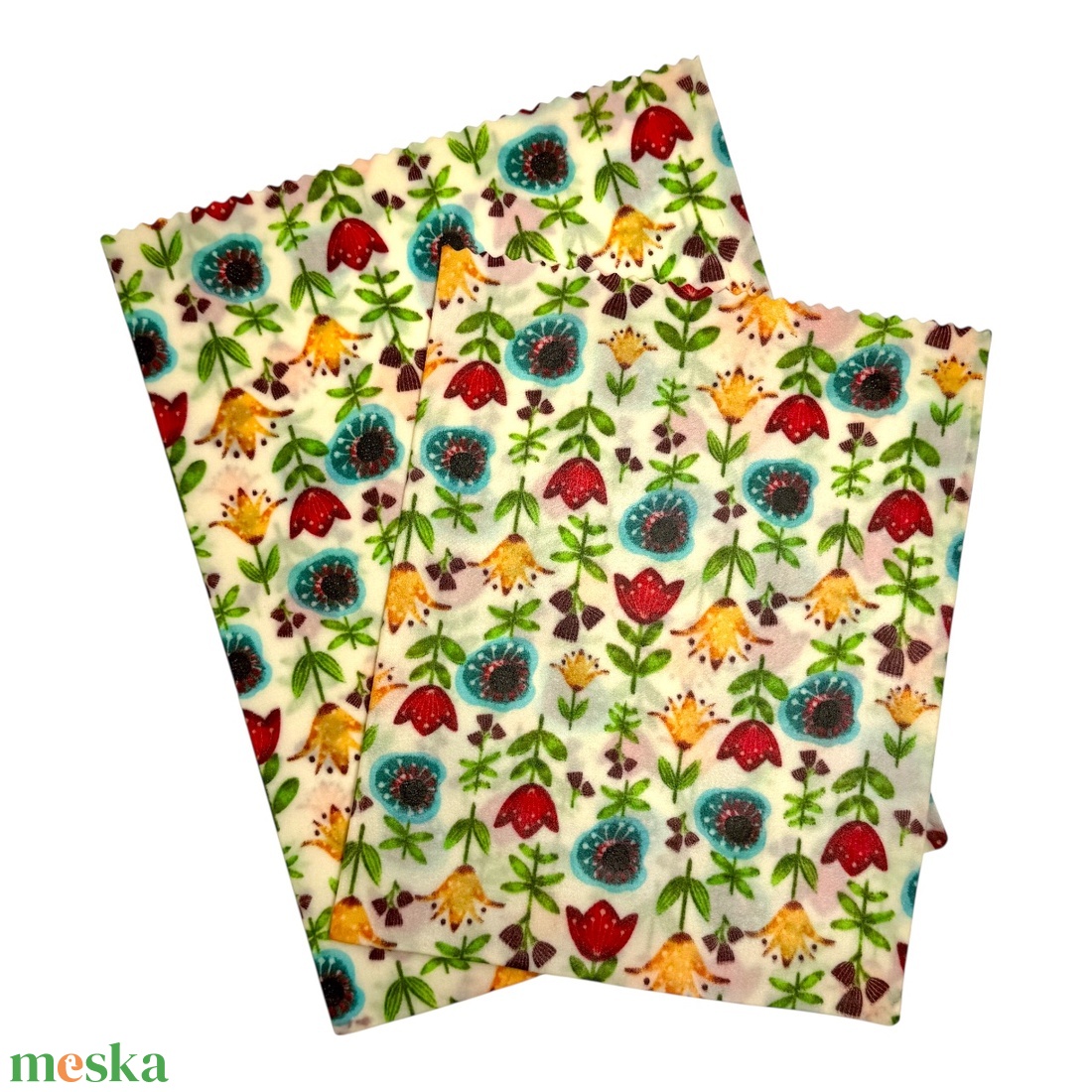 Méhviaszos tasak 3 méretben (Tulipános) - táska & tok - uzsonna- & ebéd tartó - szendvics csomagoló - Meska.hu