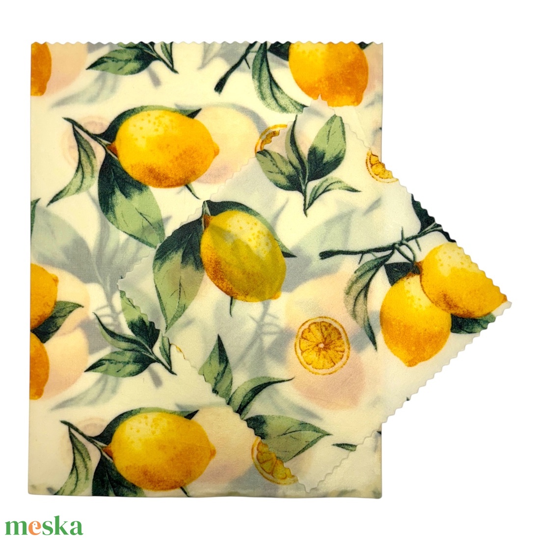 Nagy citrom mintás méhviaszos tasak és kendő szettben - táska & tok - uzsonna- & ebéd tartó - szendvics csomagoló - Meska.hu