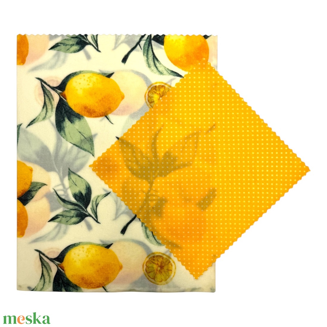 Nagy citrom mintás méhviaszos tasak és kendő szettben - táska & tok - uzsonna- & ebéd tartó - szendvics csomagoló - Meska.hu
