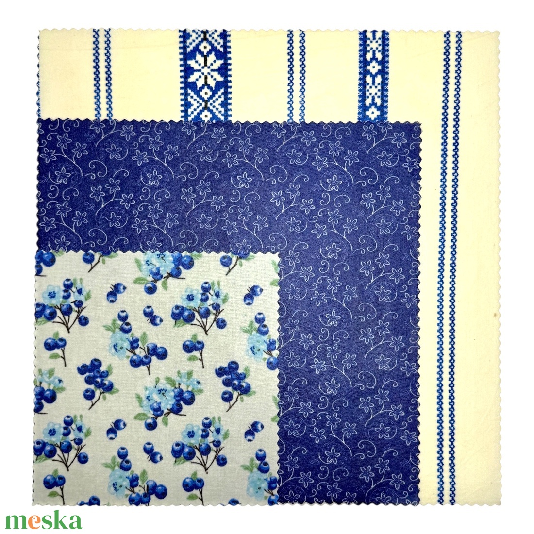 Méhviaszos kendő csomag (Kékfestő, Nagyobb L) - otthon & életmód - konyhafelszerelés, tálalás - konyhai textil - szalvéta - Meska.hu