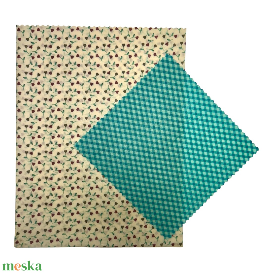 Szív-Virágos méhviaszos tasak és kendő szettben - táska & tok - uzsonna- & ebéd tartó - szendvics csomagoló - Meska.hu