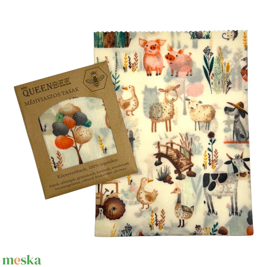 Méhviaszos tasak 3 méretben (Farmos) - táska & tok - uzsonna- & ebéd tartó - szendvics csomagoló - Meska.hu