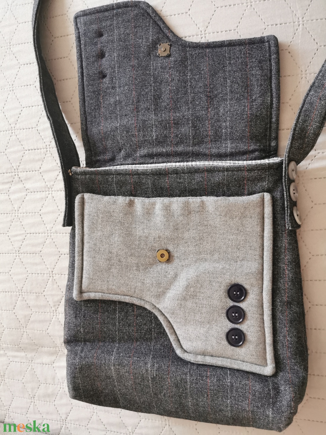 Zakó stílusú váll/oldaltáska - táska & tok - kézitáska & válltáska - vállon átvethető táska - Meska.hu