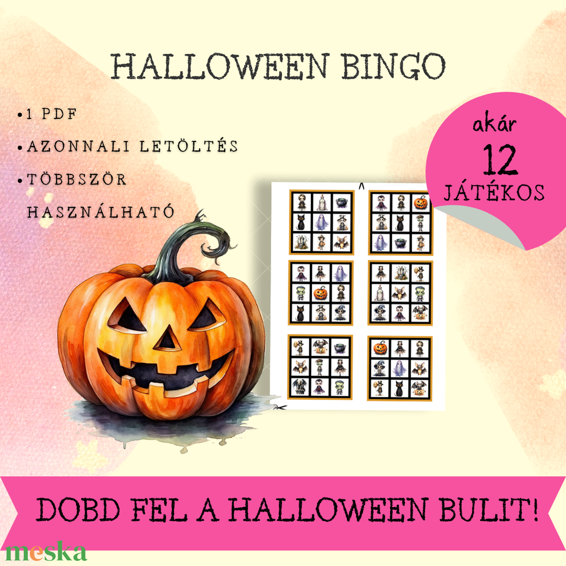 Halloween bingo gyerekeknek - játék & sport - táblajáték és kártyajáték - bingó - Meska.hu Halloween bingo gyerekeknek - játék & sport - táblajáték és kártyajáték - bingó - Meska.hu