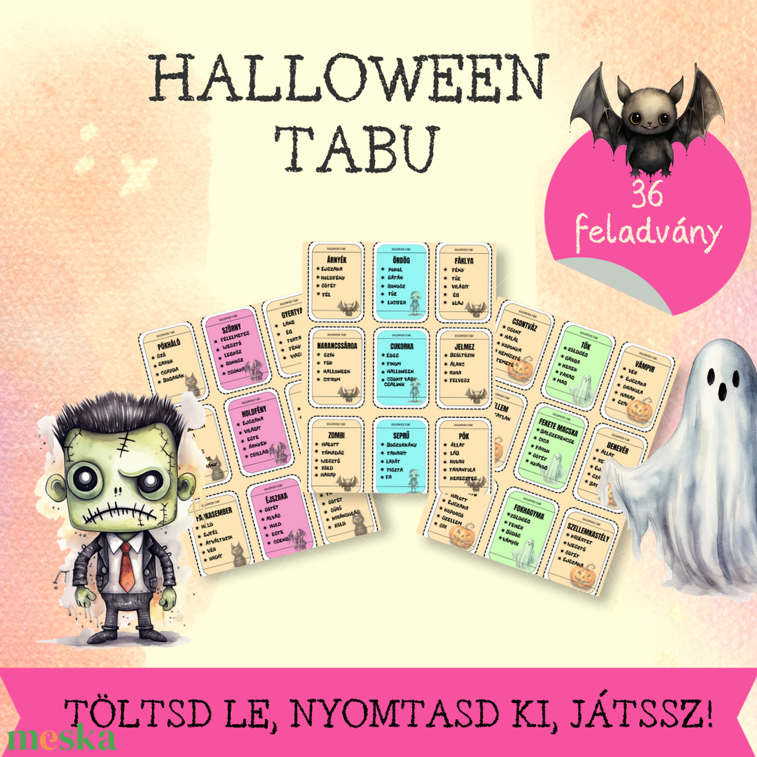 Halloween tabu - játék & sport - készségfejlesztő és logikai játék - logikai játékok - Meska.hu