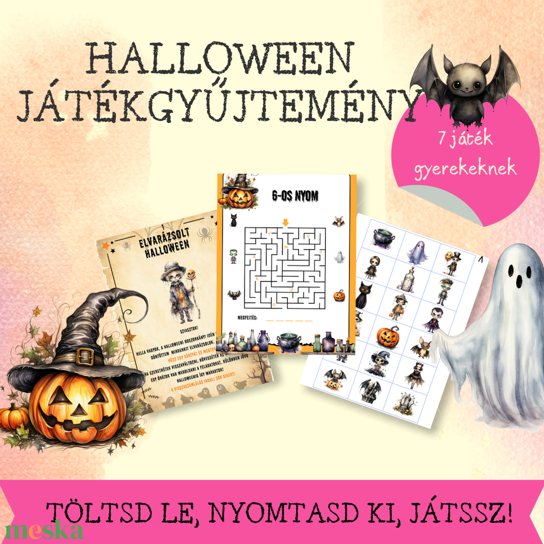 Halloween játékgyűjtemény gyerekeknek - játék & sport - készségfejlesztő és logikai játék - logikai játékok - Meska.hu Halloween játékgyűjtemény gyerekeknek - játék & sport - készségfejlesztő és logikai játék - logikai játékok - Meska.hu