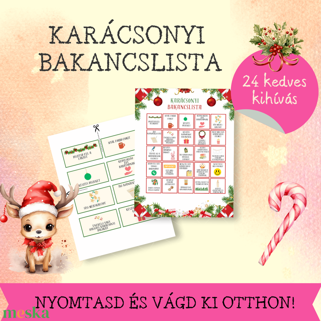 Karácsonyi bakancslista nem csak gyerekeknek - karácsony - adventi díszek - adventi naptár - Meska.hu