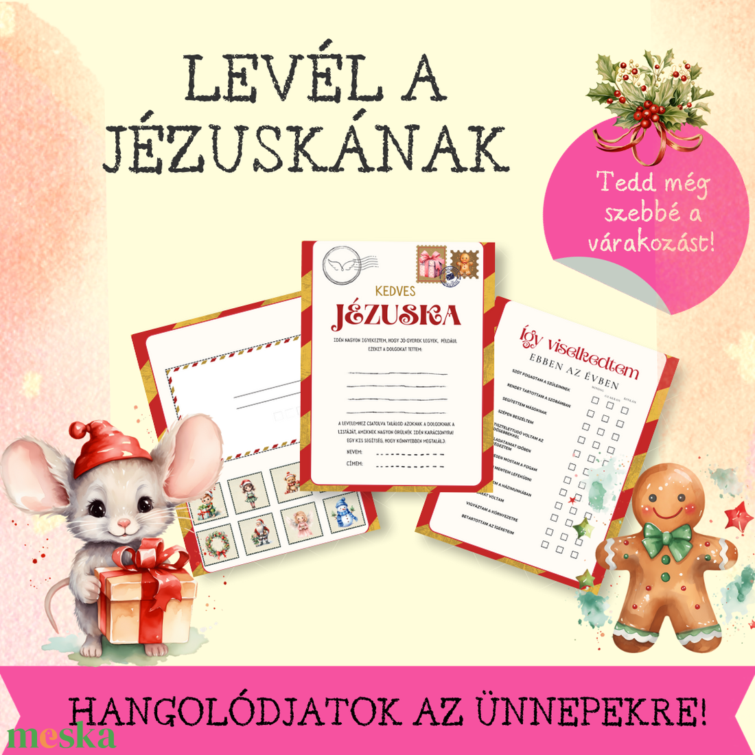 Levél a Jézuskának - diy (csináld magad) - egységcsomag - Meska.hu