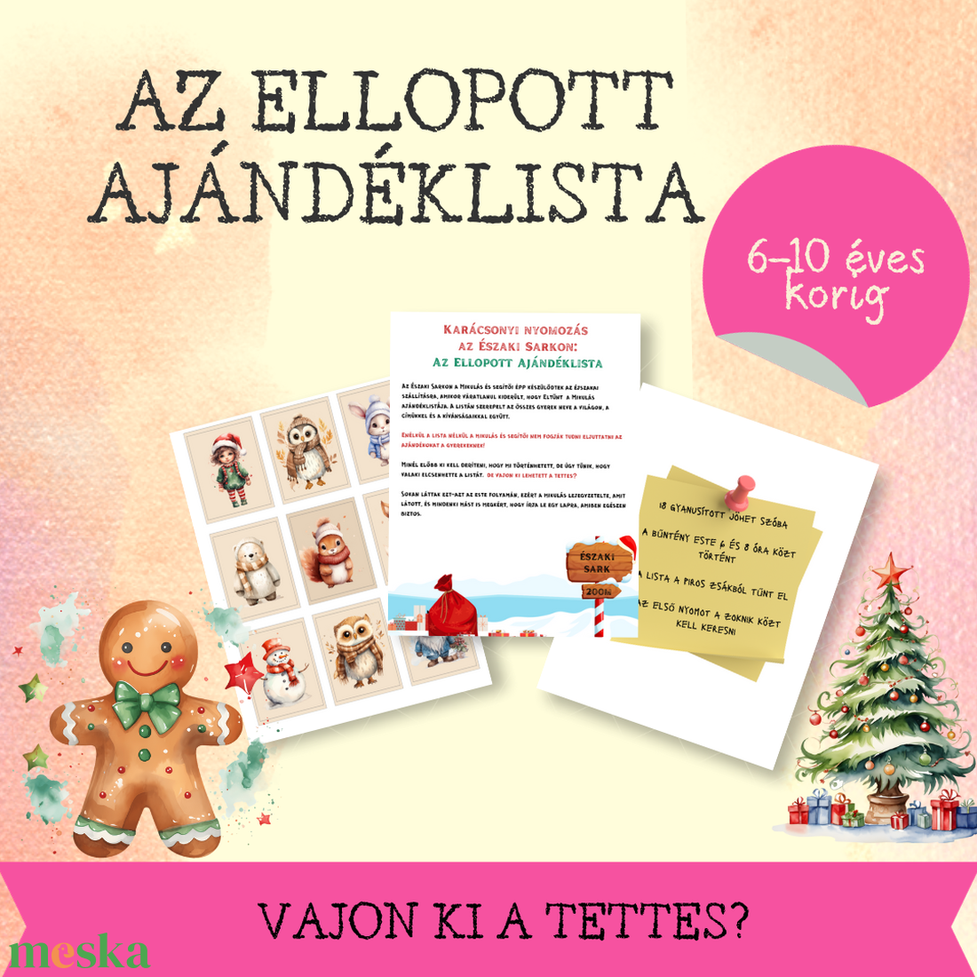 Az ellopott ajándéklista - karácsonyi nyomozós játék gyerekekeknek - játék & sport - készségfejlesztő és logikai játék - logikai játékok - Meska.hu Az ellopott ajándéklista - karácsonyi nyomozós játék gyerekekeknek - játék & sport - készségfejlesztő és logikai játék - logikai játékok - Meska.hu
