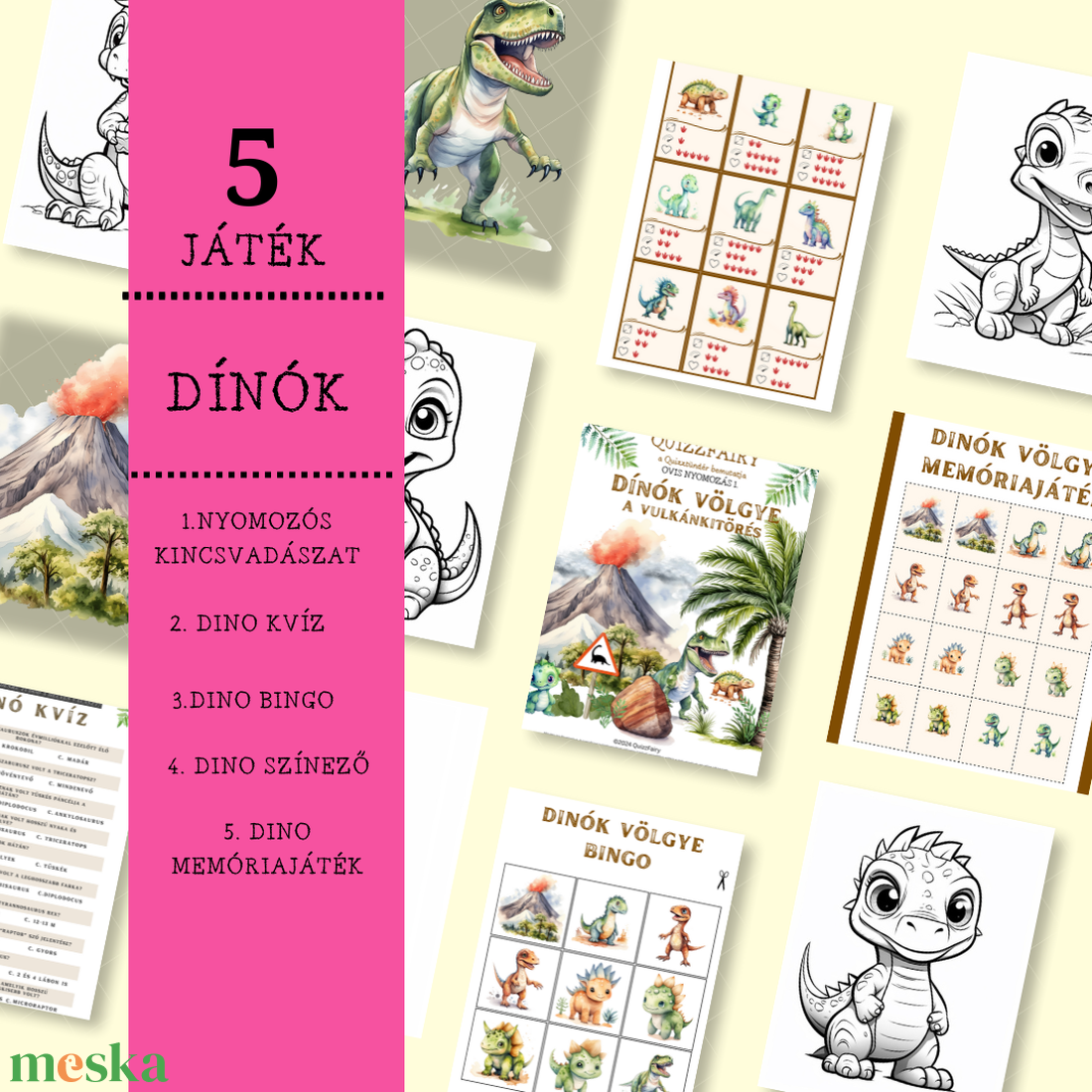 5 IN 1 DÍNÓS PARTIPAKK - játék & sport - táblajáték és kártyajáték - társasjátékok - Meska.hu 5 IN 1 DÍNÓS PARTIPAKK - játék & sport - táblajáték és kártyajáték - társasjátékok - Meska.hu