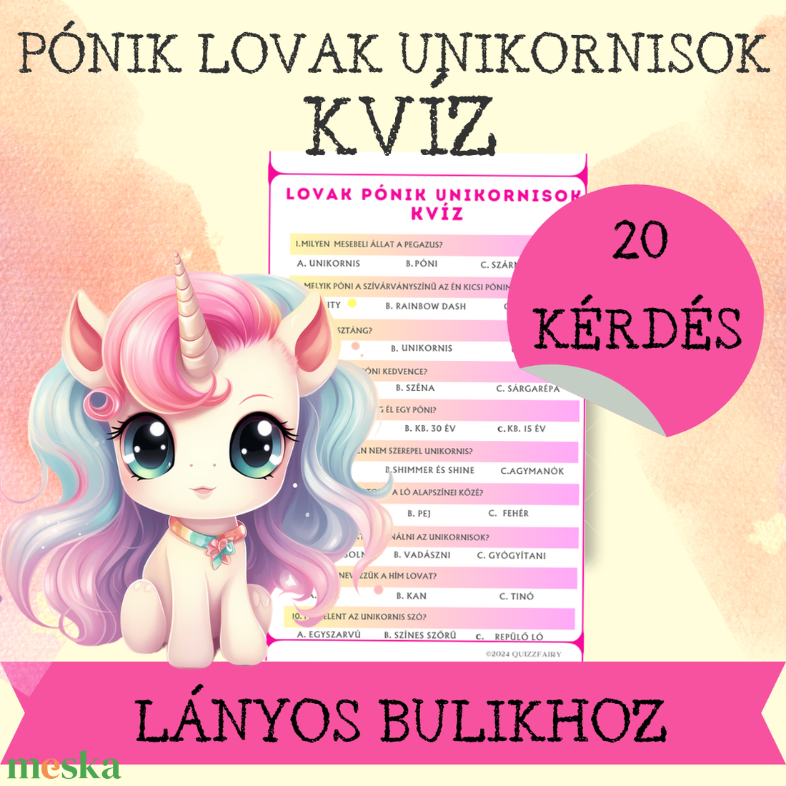 Pónik, lovak, unikornisok kvíz 20 kérdéssel - - Meska.hu Pónik, lovak, unikornisok kvíz 20 kérdéssel - - Meska.hu