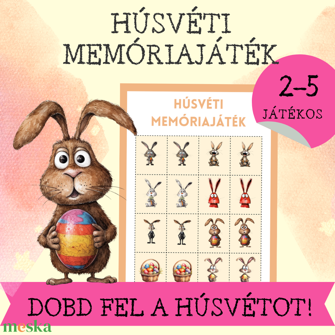 Húsvéti memóriajáték gyerekeknek - játék & sport - táblajáték és kártyajáték - bingó - Meska.hu