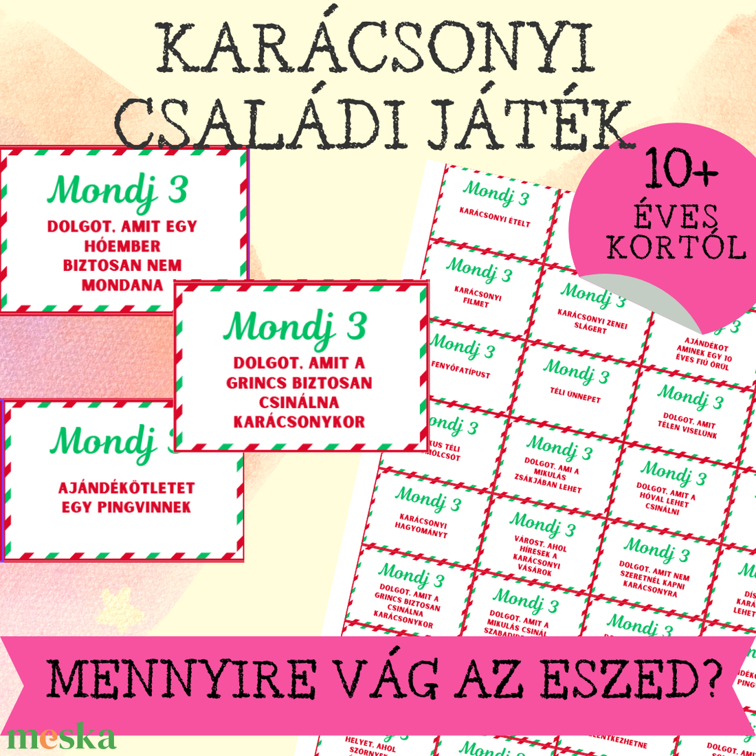 Karácsonyi Monjd 3....partijáték - játék & sport - készségfejlesztő és logikai játék - logikai játékok - Meska.hu