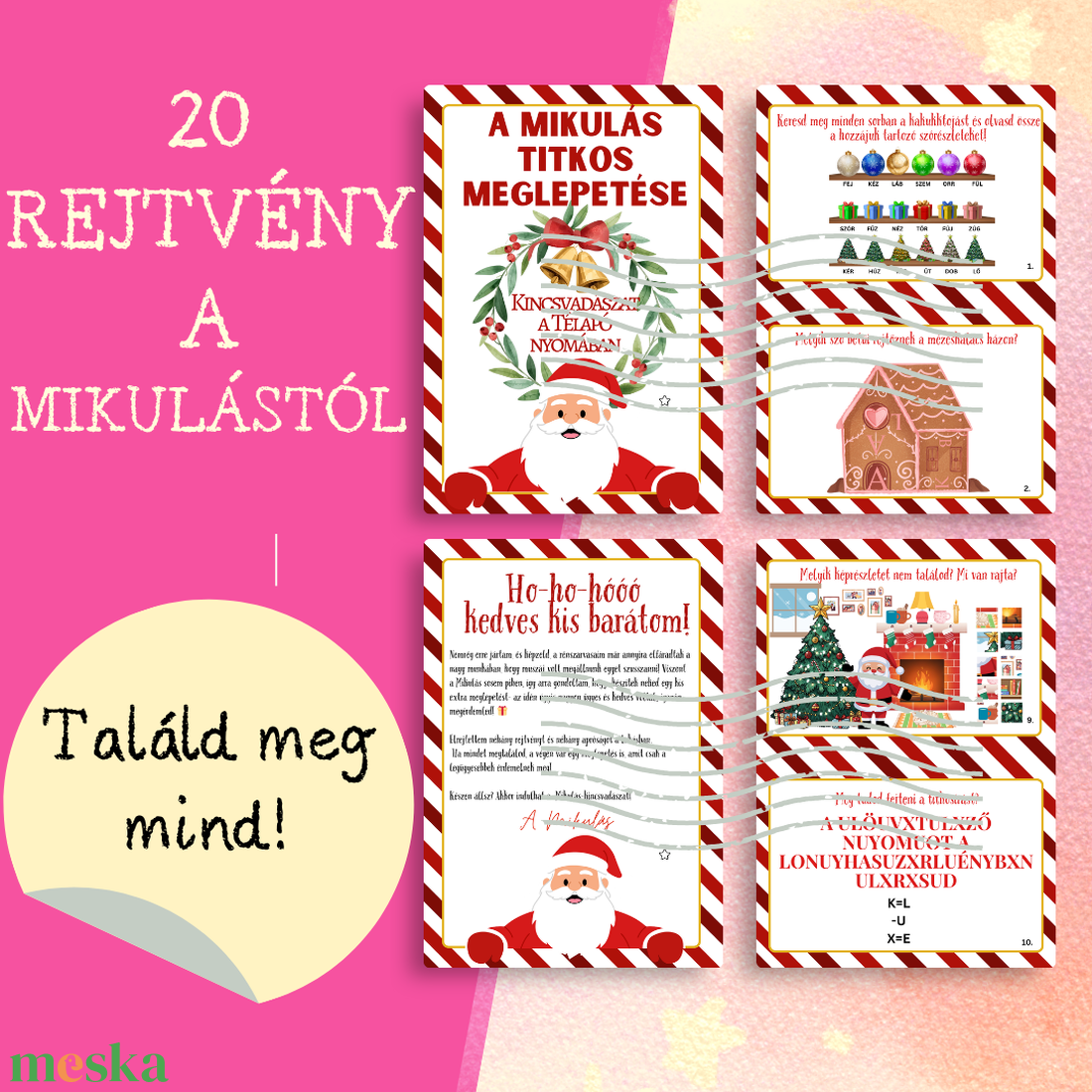 A Mikulás titkos meglepetése - kincsvadászat a Télapó nyomában - játék & sport - készségfejlesztő és logikai játék - logikai játékok - Meska.hu