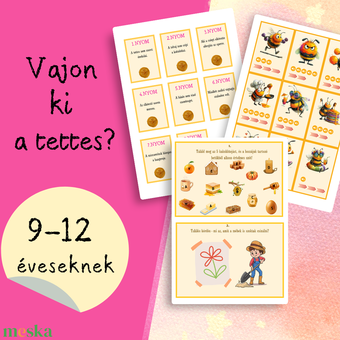 A méhkirálynő megdézsmált készlete - méhecskés kincsvadászat 9-12 éveseknek - játék & sport - készségfejlesztő és logikai játék - logikai játékok - Meska.hu