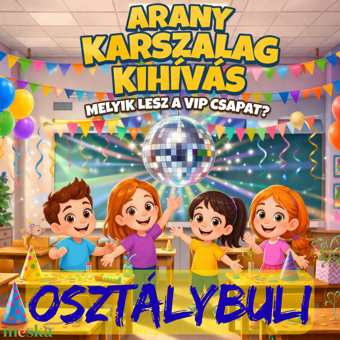 Osztálybuli -  Arany Karszalag Kihívás - csoportjáték gyerekeknek - játék & sport - készségfejlesztő és logikai játék - logikai játékok - Meska.hu