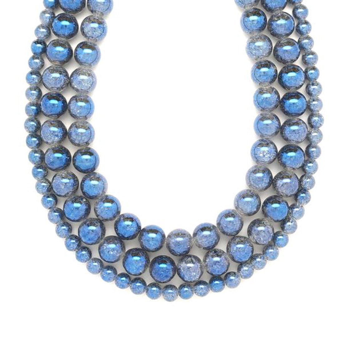 Aura kvarc roppantott golyó kék 6-6,5mm ékszerkészítő alapanyag (füzér) - kellékek & szerszámok - ásvány alapanyag - ásványfüzér - Meska.hu