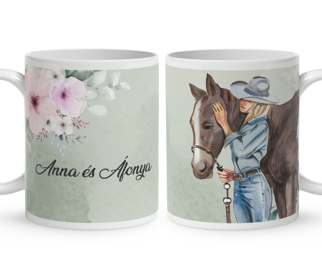 Kérd a neveddel - Meghitt lovas pillanat mintás bögre - otthon & életmód - konyhafelszerelés, tálalás - tálalás - bögre & csésze - Meska.hu