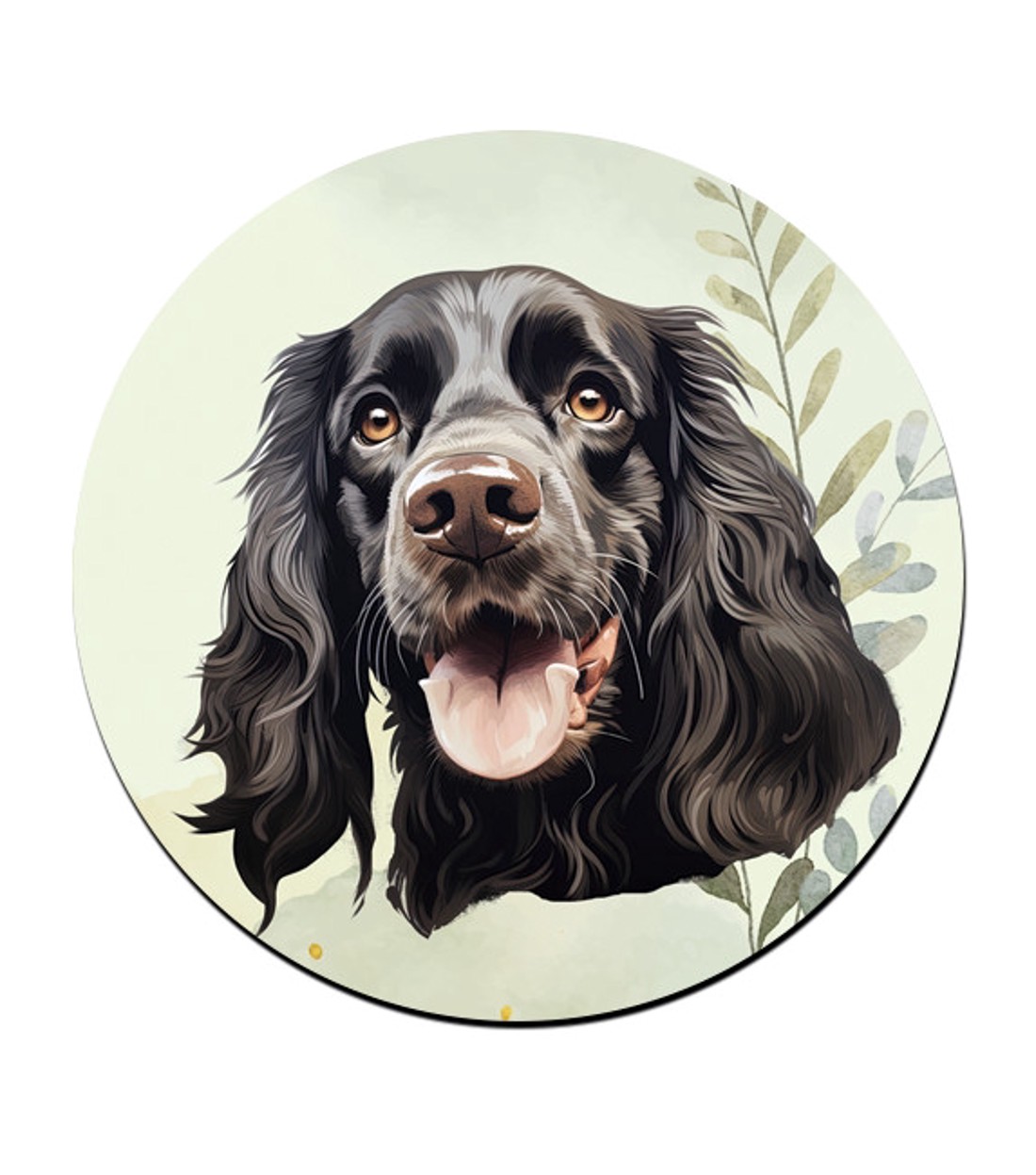 Fekete angol cocker spániel portré mintás bögre alátét -  - Meska.hu