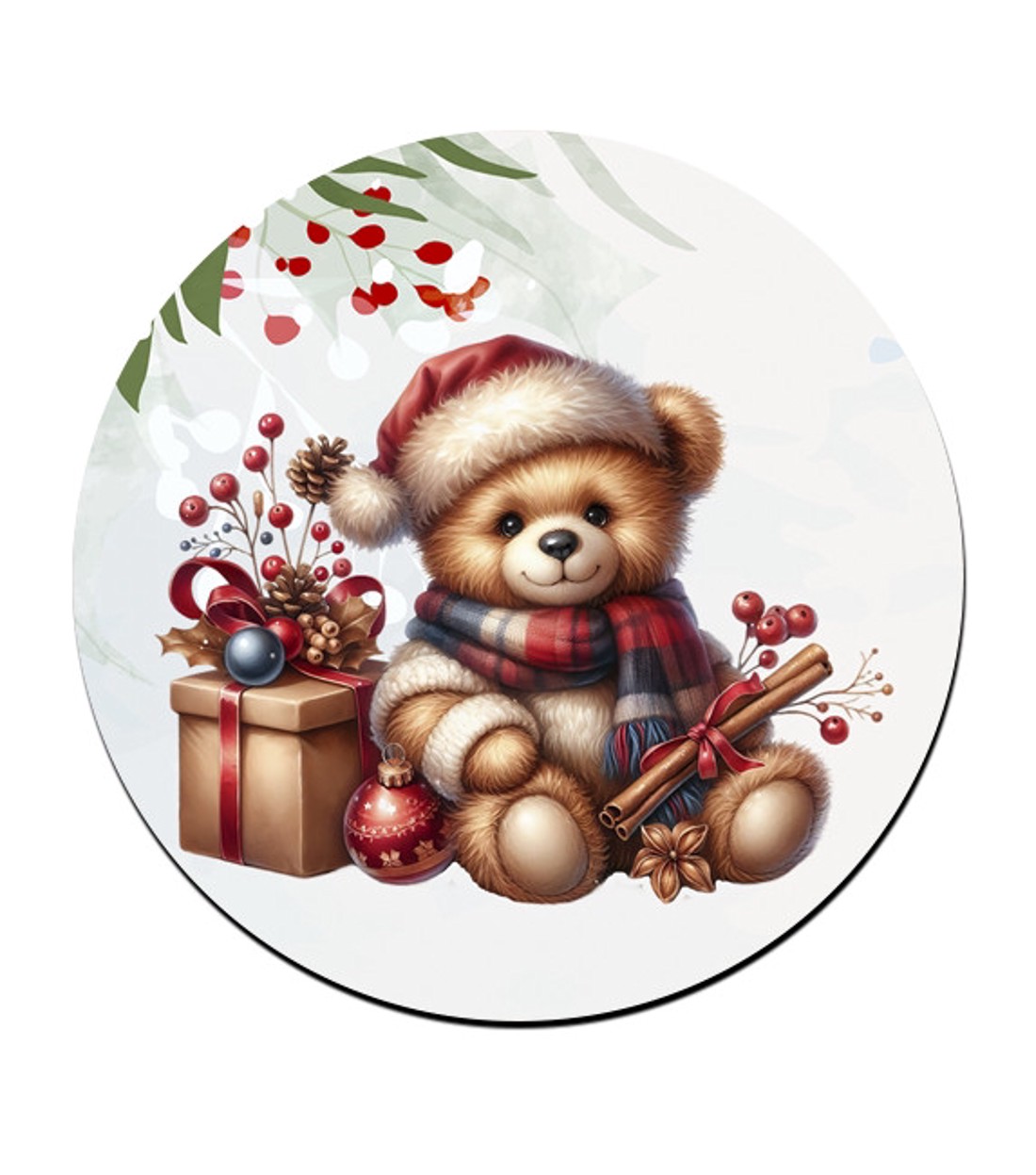 Karácsonyi Teddy maci (fahéj) bögre alátét -  - Meska.hu