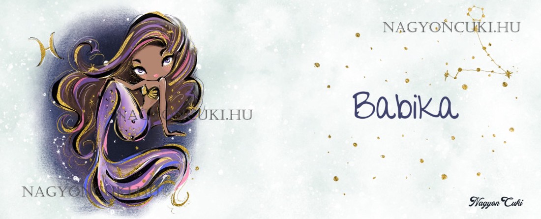 Személyre szabható - Barna hajú Csini Halak lány mintás bögre - otthon & életmód - konyhafelszerelés, tálalás - tálalás - bögre & csésze - Meska.hu