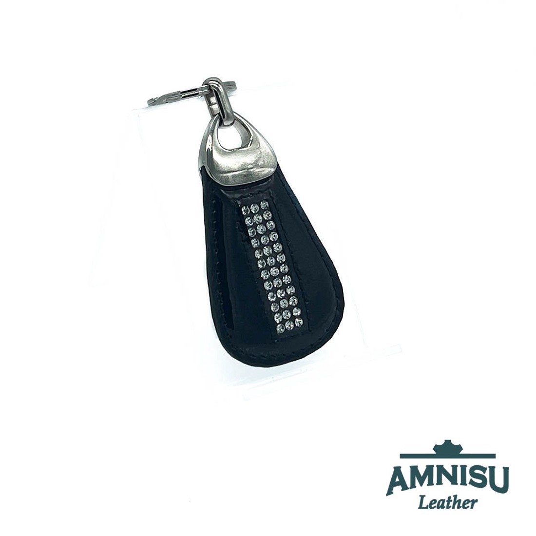 Fekete lakk csepp alakú kristály köves kulcstartó H8002 -  - Meska.hu