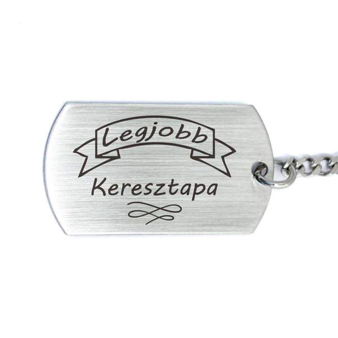 Legjobb Keresztapa acél szögletes medálos kulcstartó - táska & tok - kulcstartó & táskadísz - kulcstartó - Meska.hu